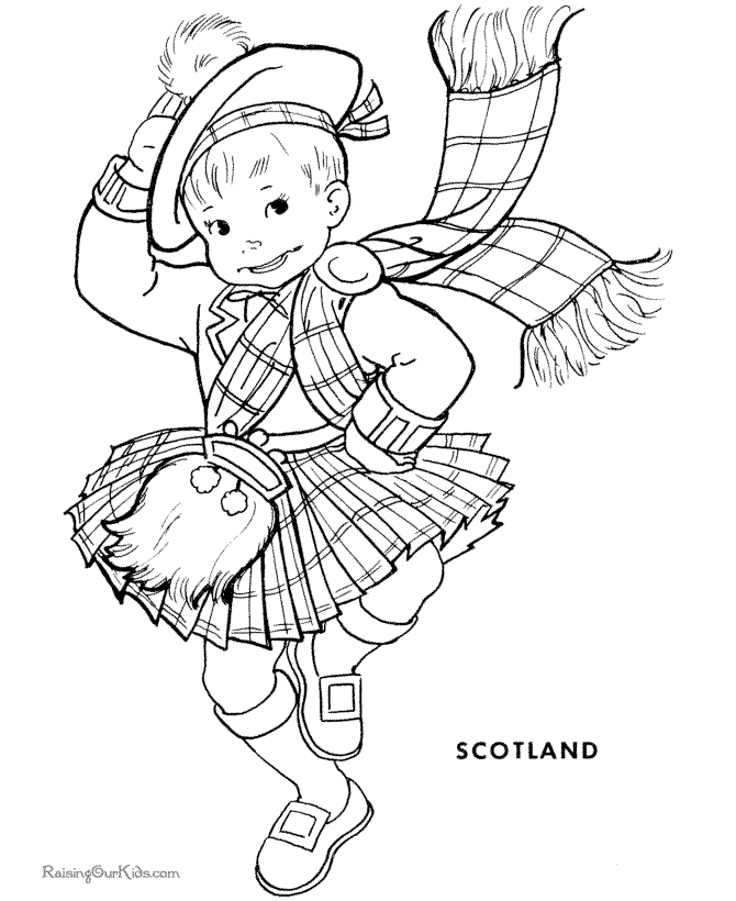 Scotland Kids coloring pages