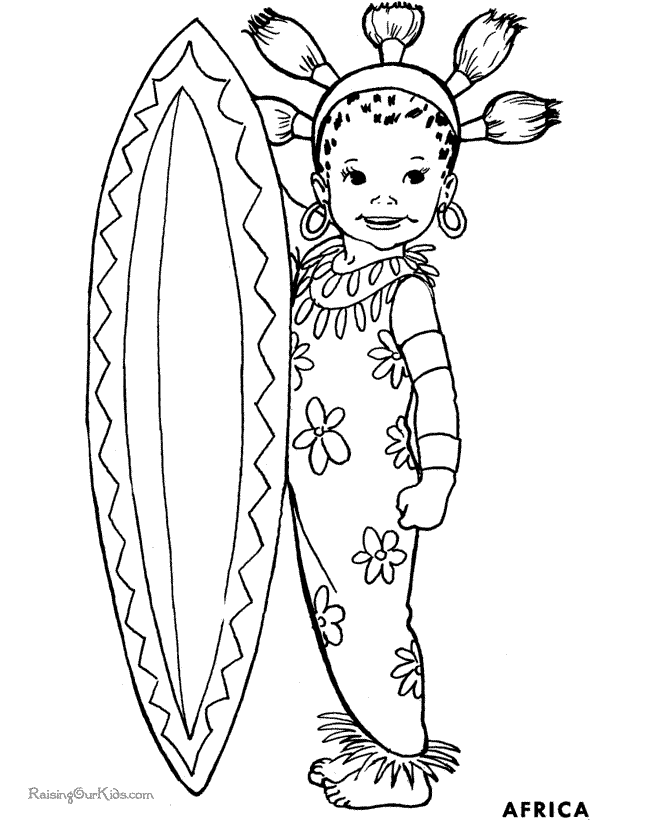 Kids coloring page from Africa