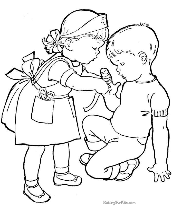 Nurse Kids coloring page