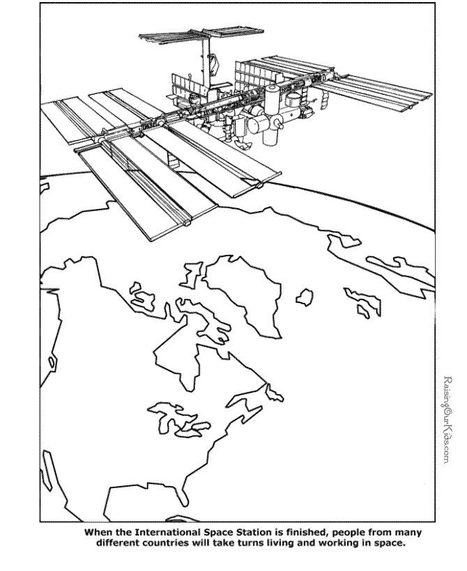 International Space Station coloring page