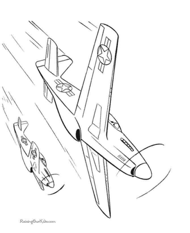 Fighter Plane - Airplane coloring page