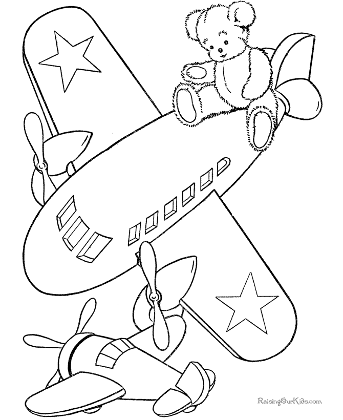 Toy Airplane coloring page for kids