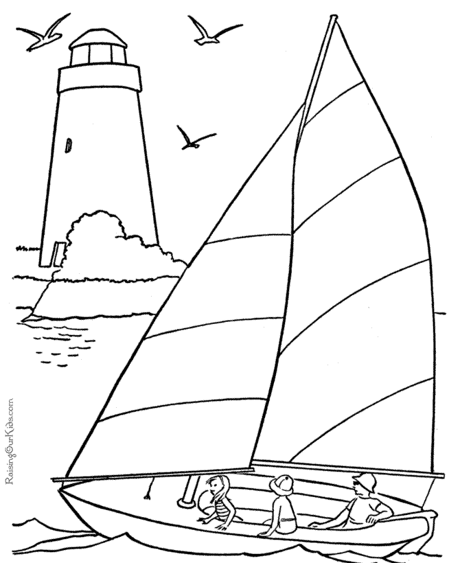 Sailboat coloring page