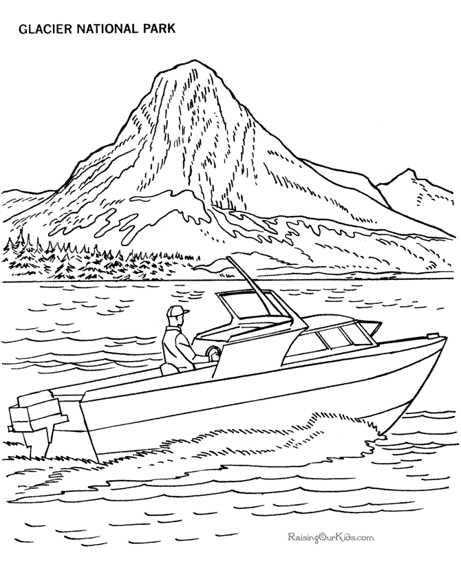 Pleasure boat coloring page