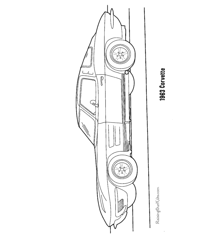 Car coloring page of 1963 Corvette