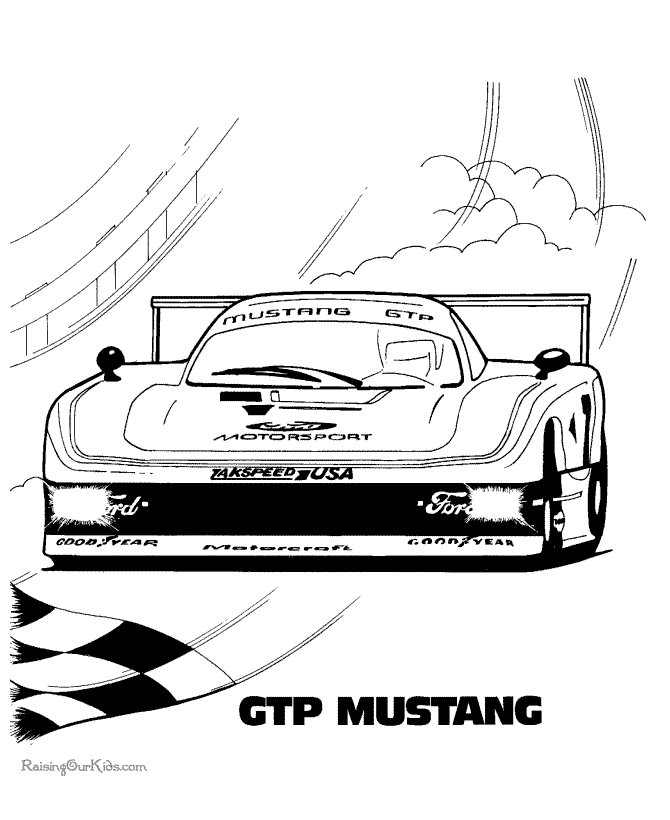 Car coloring page of GTP Mustang