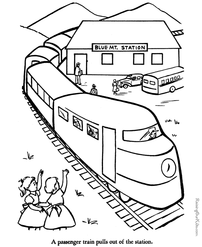 Passenger Train coloring page