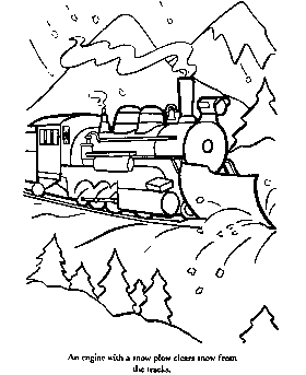 Coloring page of trains