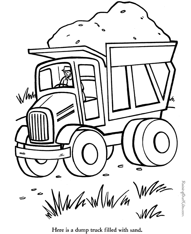 Dump truck coloring page