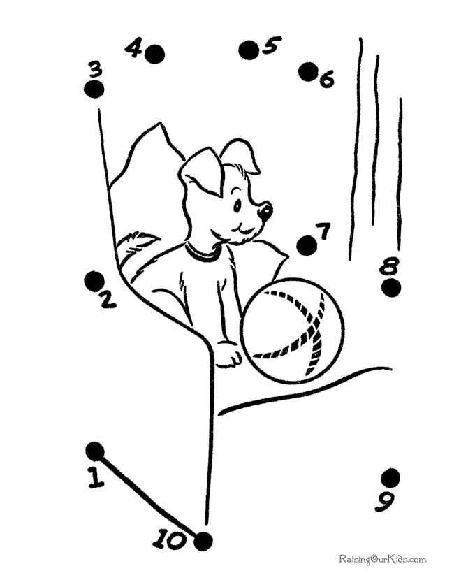 Dog in Chair Connect the Dots worksheet