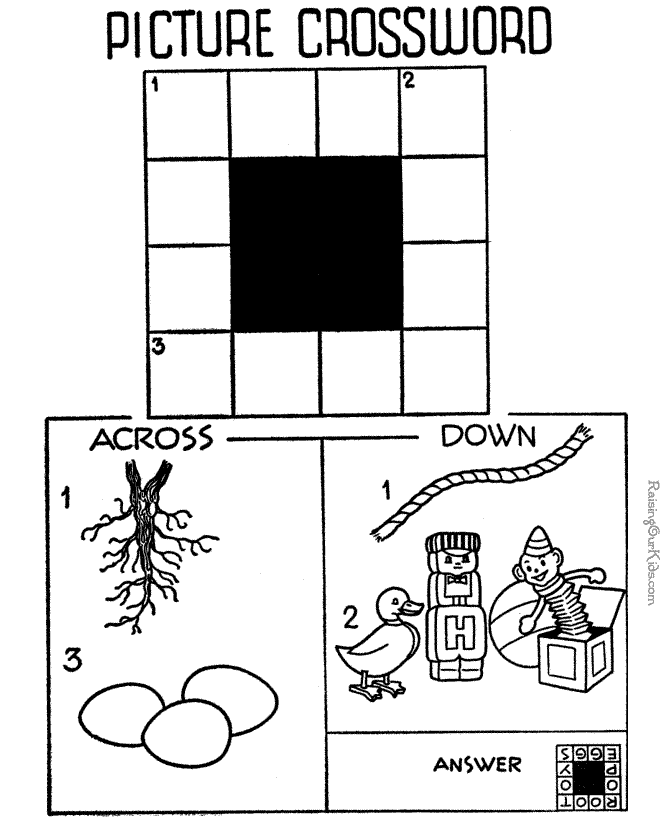 Picture Crossword Puzzle worksheet