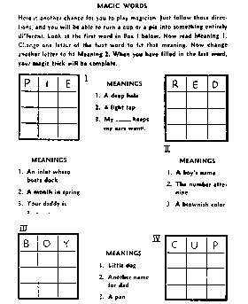 Crossword puzzle for kids