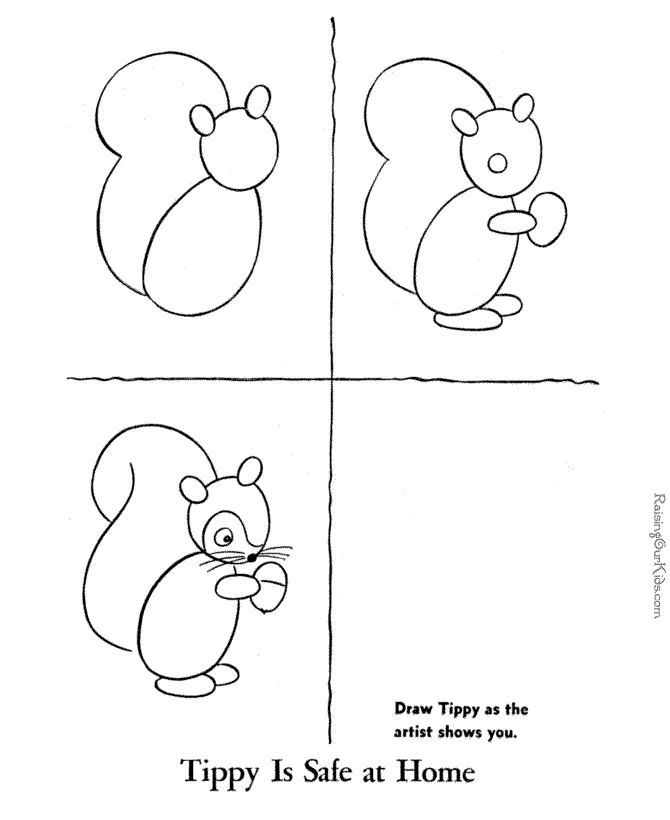 How to Draw worksheet of squirrel