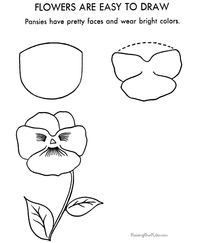 How to draw a flower easy worksheet