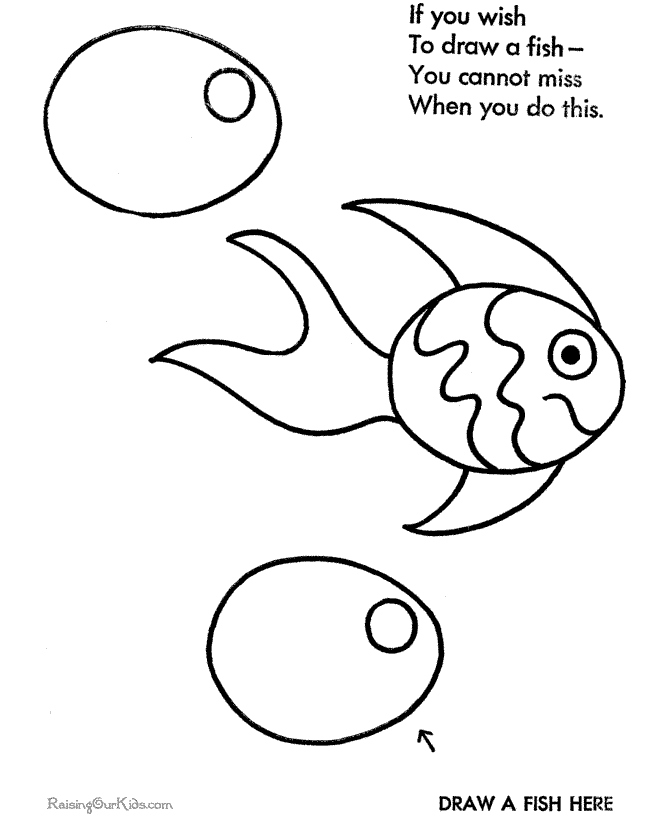 Easy How to Draw a fish with step by step