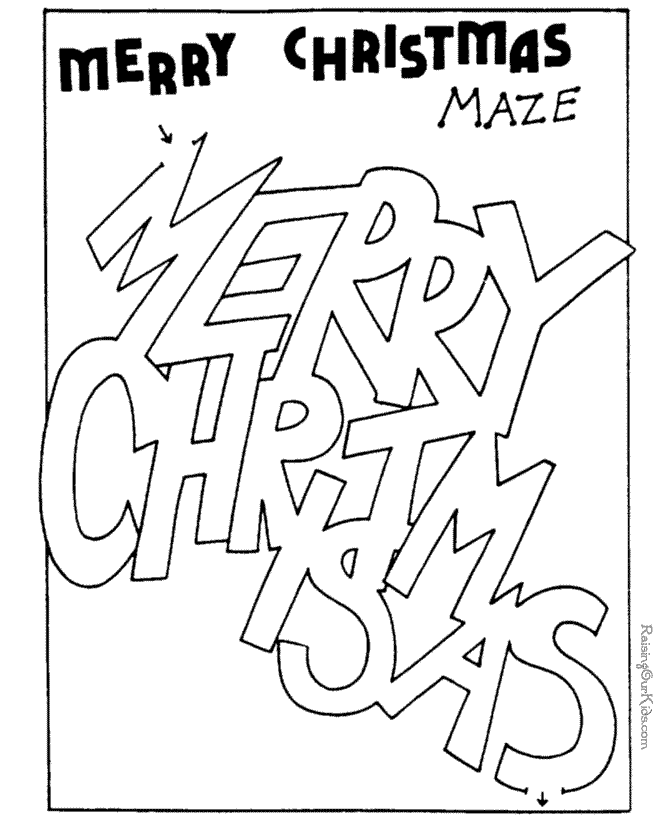 Merry Christmas channel maze worksheet for kids